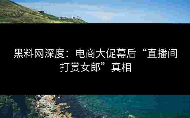 黑料网深度：电商大促幕后“直播间打赏女郎”真相