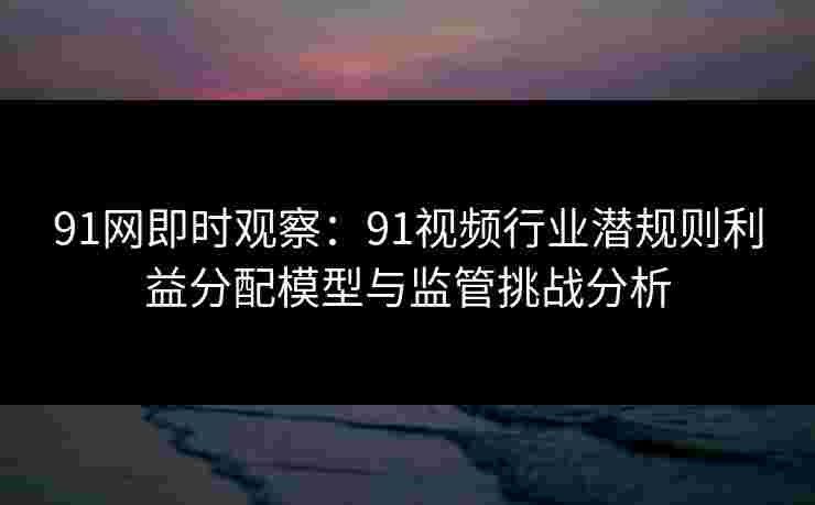 91网即时观察：91视频行业潜规则利益分配模型与监管挑战分析